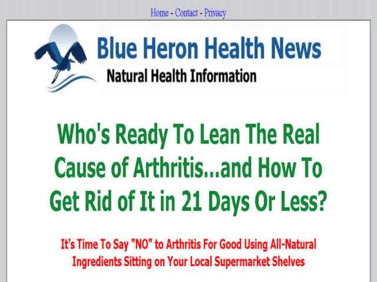 Cure Arthritis Naturally The 21 Day Step By Step Arthritis Strategy By Blue Heron Health News - eBook PDF Program